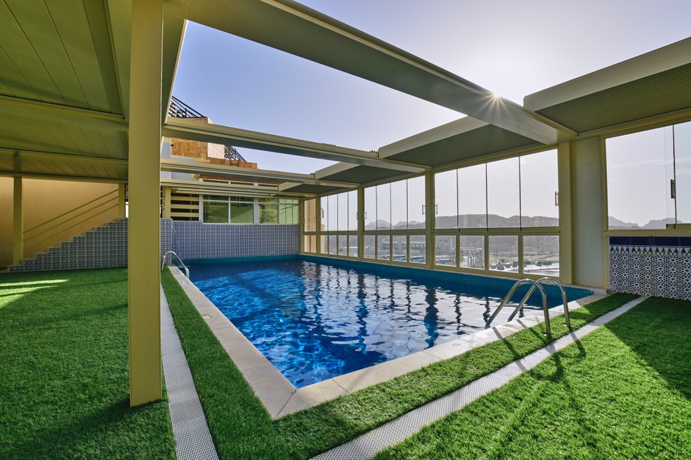 Panoramic view across Petra Breeze Pool