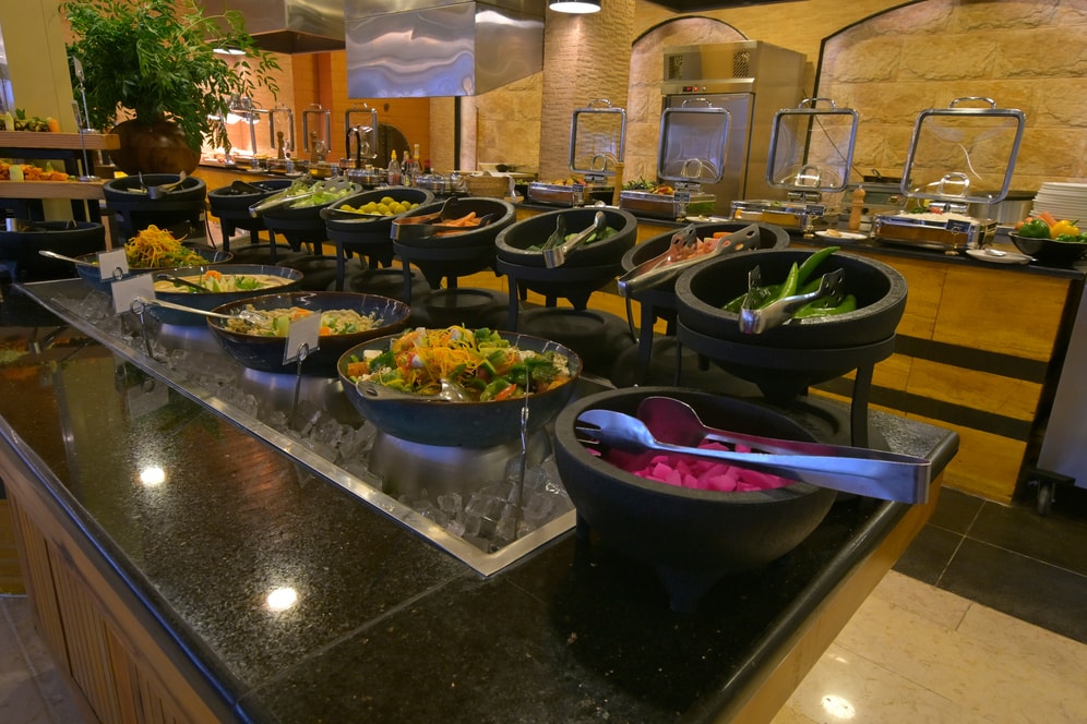 Fresh salads and chilled accompaniments at Petra Breeze Restaurant