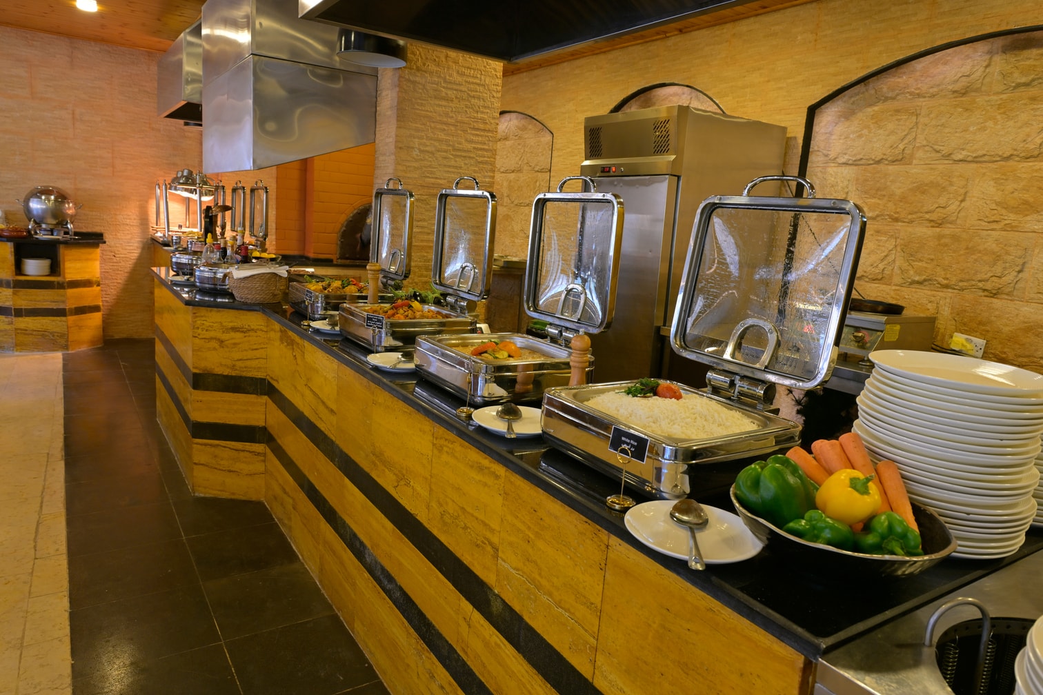 Hot buffet dishes at Petra Breeze Restaurant
