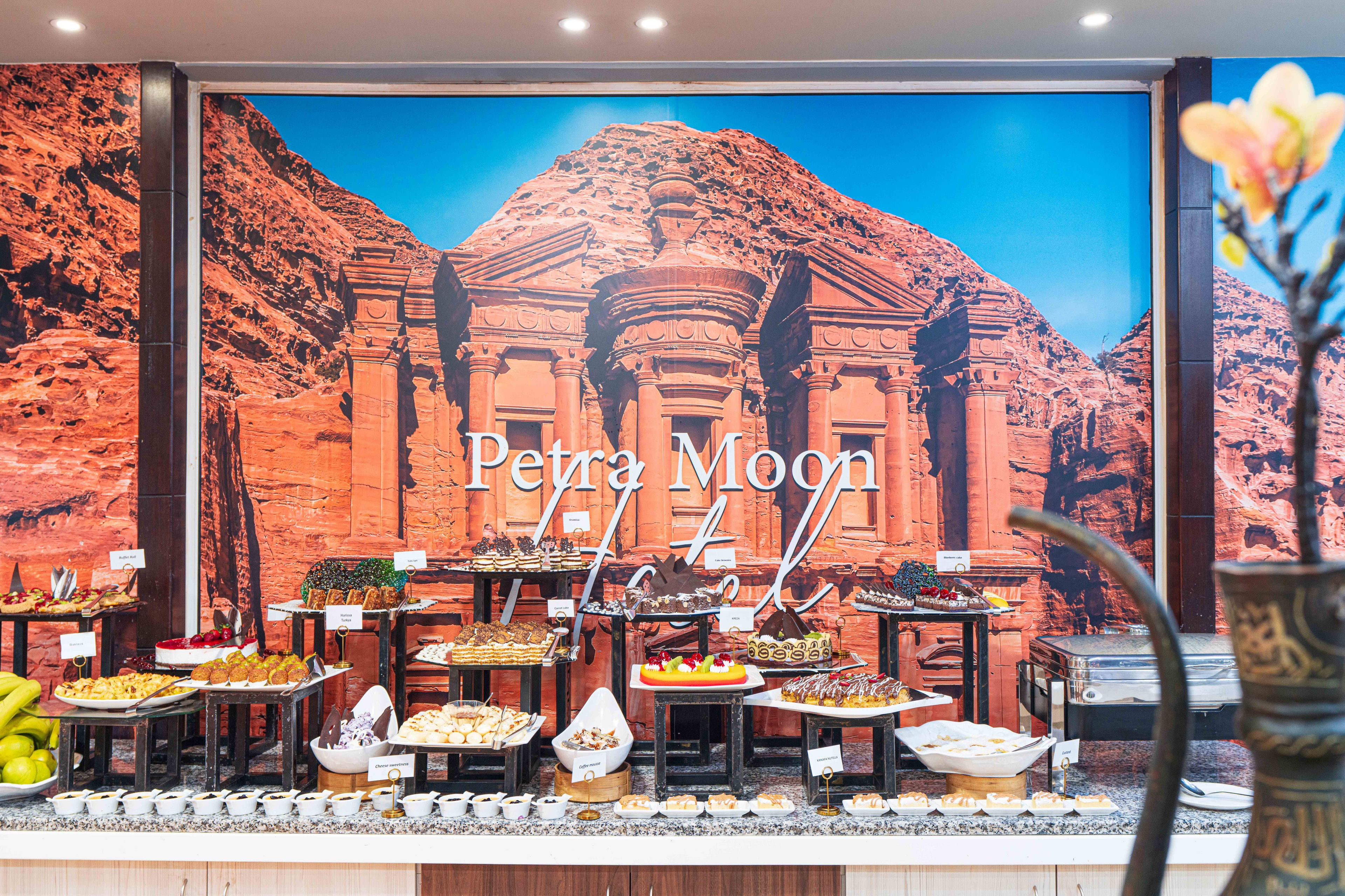 Indoor restaurant buffet at Seraj Restaurant