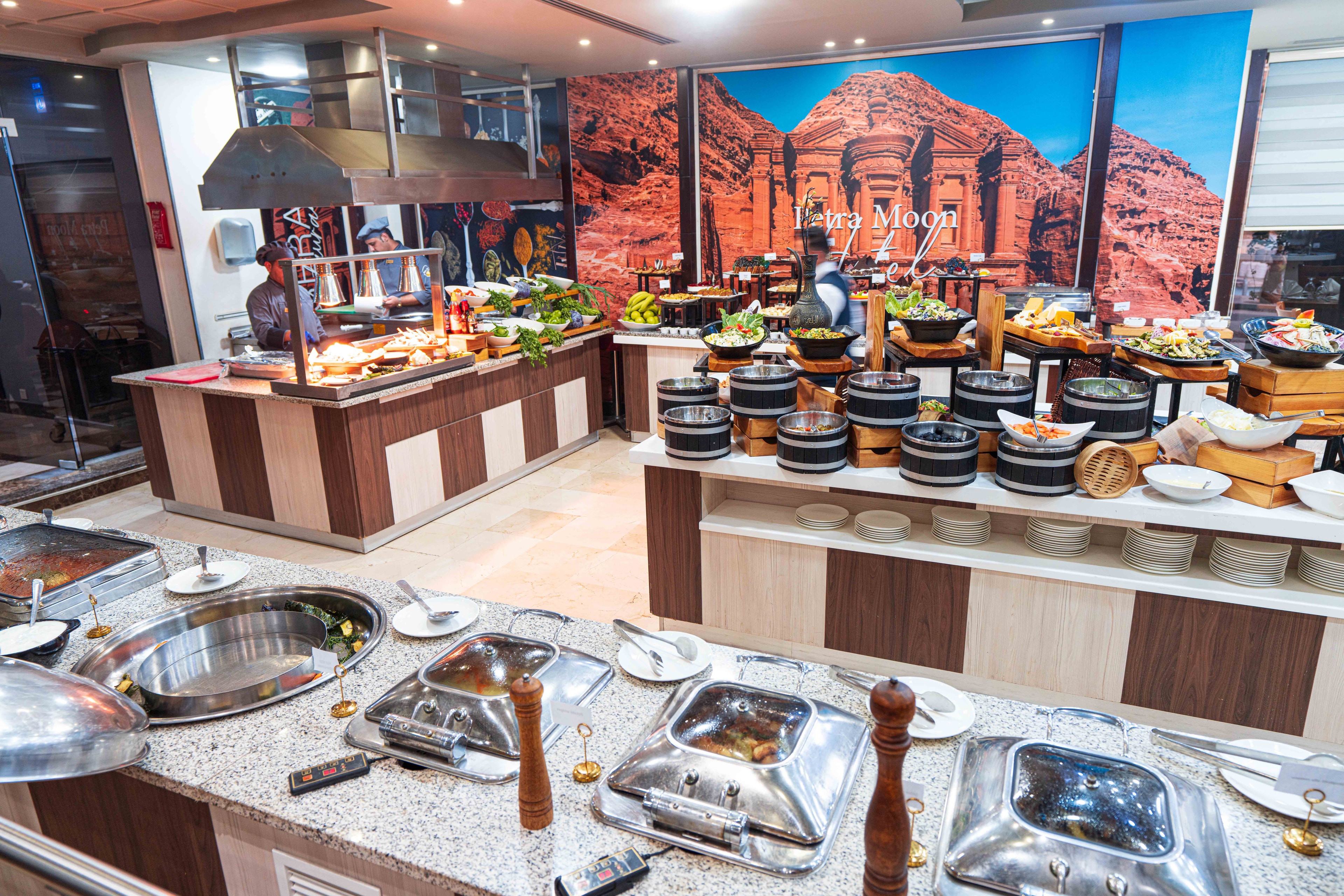 Prepared dishes at Seraj Restaurant