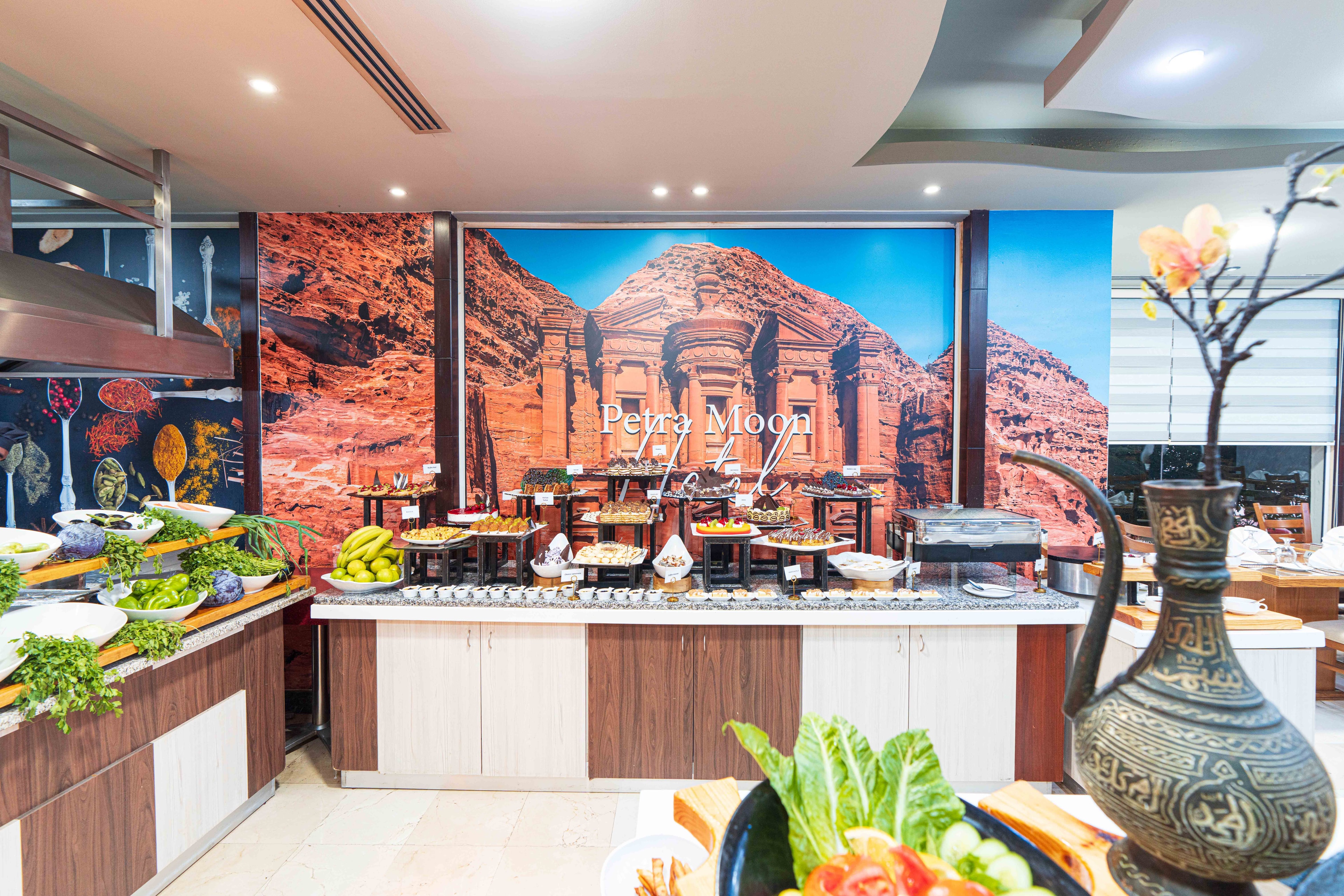 Restaurant buffet display at Seraj Restaurant